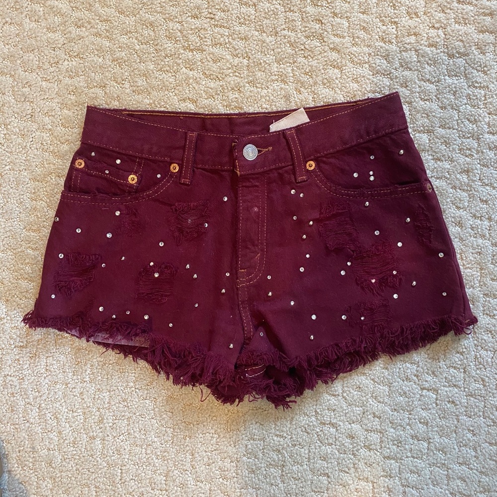Levi’s/Furst of a Kind dark red jean shorts